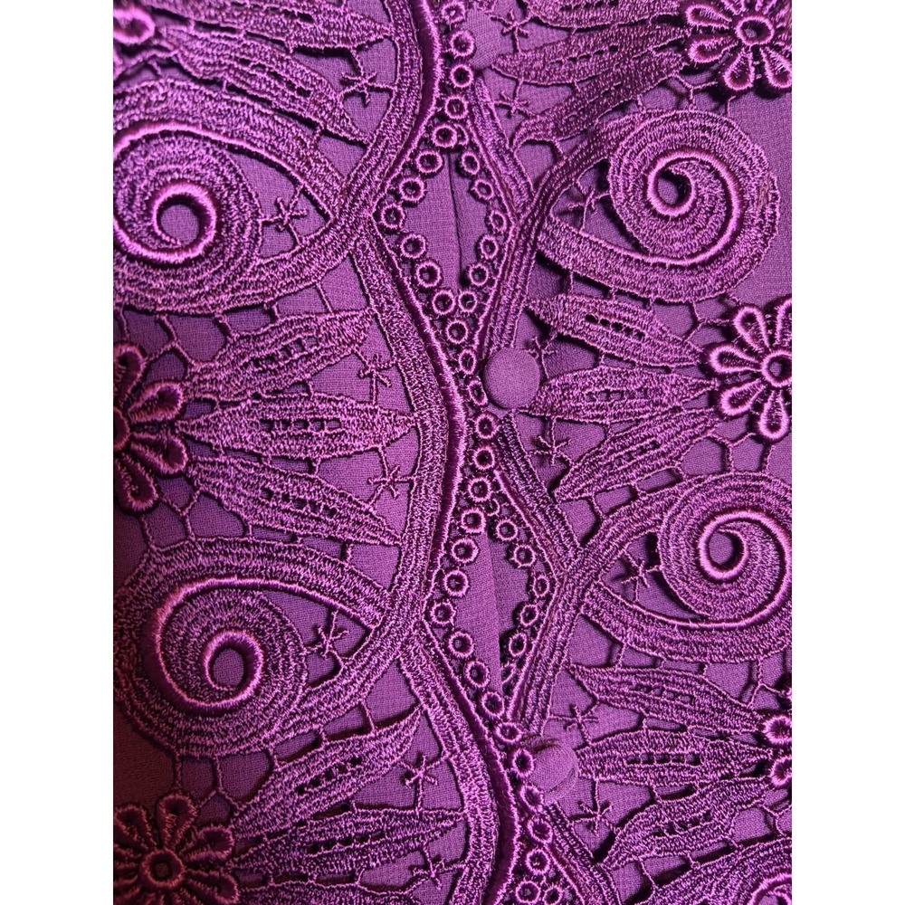 Vtg 80s Scott McClintock 2 Pc Maxi Skirt Suit~8~Purple Lace Trim Victorian Style - Picture 4 of 16